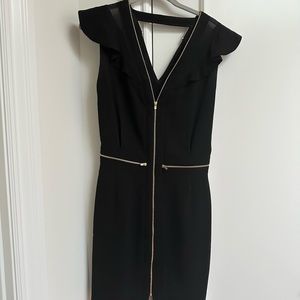 Sandro black dress with gold zipper hardware size small